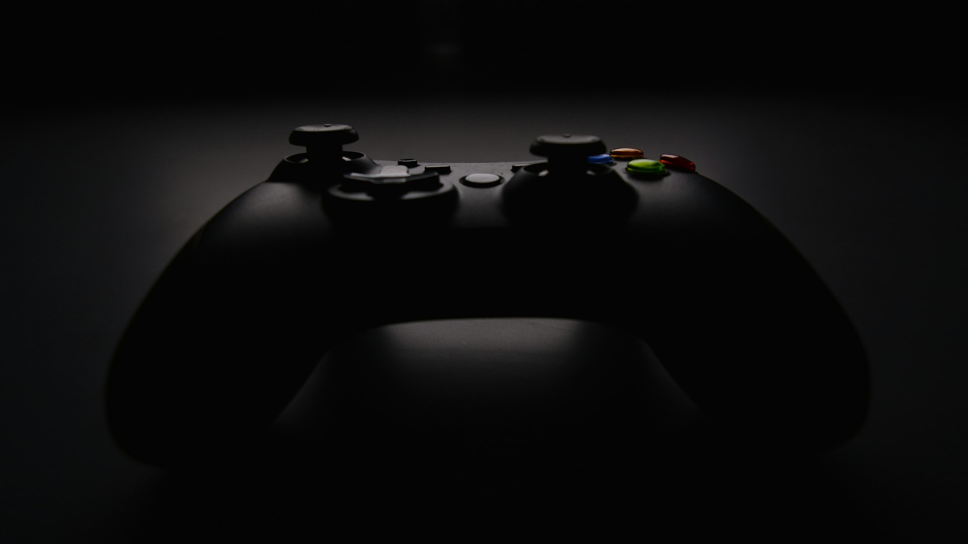 A dedicated gaming workspace at dusk